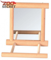 TRIXIE Игрушка для птиц Зеркало с деревянной рамкой и жердочкой арт.5861 от интернет-зоомагазина Zoo-Secret