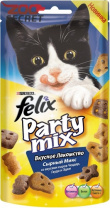 Изображение FELIX Party Mix Сырный Микс со вкусами сыров Чеддер, Гауда и Эдам от интернет-зоомагазина Zoo-Secret FELIX Party Mix Сырный Микс со вкусами сыров Чеддер, Гауда и Эдам от интернет-зоомагазина Zoo-Secret