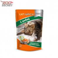 Cat Lunch для кошек кусочки в желе с Рыбой от интернет-зоомагазина Zoo-Secret