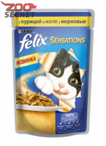 Изображение FELIX Sensations в желе Курица, Морковь от интернет-зоомагазина Zoo-Secret FELIX Sensations в желе Курица, Морковь от интернет-зоомагазина Zoo-Secret