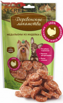 Изображение ДЕРЕВЕНСКИЕ ЛАКОМСТВА для собак мини-пород Медальоны из индейки с рисом, 60гр. арт.76050052 от интернет-зоомагазина Zoo-Secret ДЕРЕВЕНСКИЕ ЛАКОМСТВА для собак мини-пород Медальоны из индейки с рисом, 60гр. арт.76050052 от интернет-зоомагазина Zoo-Secret