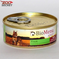 BIO MENU CAT ADULT мясной паштет с Языком 95%-МЯСО от интернет-зоомагазина Zoo-Secret