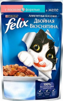 Изображение FELIX Двойная вкуснятина в желе Лосось с форелью от интернет-зоомагазина Zoo-Secret FELIX Двойная вкуснятина в желе Лосось с форелью от интернет-зоомагазина Zoo-Secret