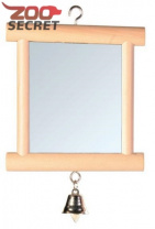 TRIXIE Игрушка для птиц Зеркало с деревянной рамкой и колокольчиком арт.5860 от интернет-зоомагазина Zoo-Secret