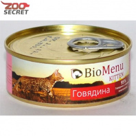 BIO MENU KITTEN для котят мясной паштет с Говядиной 95%-МЯСО от интернет-зоомагазина Zoo-Secret