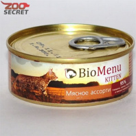 BIO MENU KITTEN для котят паштет Мясное ассорти 95%-МЯСО от интернет-зоомагазина Zoo-Secret