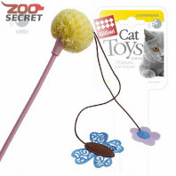 GiGwi Дразнилка для кошек с бабочкой и помпоном арт.75266 от интернет-зоомагазина Zoo-Secret