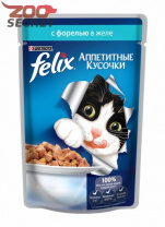 Изображение FELIX Аппетитные кусочки в желе Форель от интернет-зоомагазина Zoo-Secret FELIX Аппетитные кусочки в желе Форель от интернет-зоомагазина Zoo-Secret