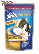 Изображение FELIX Sensations в желе Утка, Шпинат от интернет-зоомагазина Zoo-Secret FELIX Sensations в желе Утка, Шпинат от интернет-зоомагазина Zoo-Secret