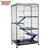 KREDO D801 Клетка для хорьков и шиншилл 4-х этажная на колесах 79х52х140см. от интернет-зоомагазина Zoo-Secret