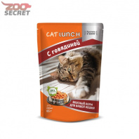 Cat Lunch для кошек кусочки в желе с Говядиной от интернет-зоомагазина Zoo-Secret
