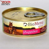 BIO MENU CAT ADULT мясной паштет с Индейкой 95%-МЯСО от интернет-зоомагазина Zoo-Secret