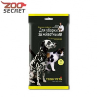 Teddy Pets Влажные салфетки для уборки за животными, 25шт. от интернет-зоомагазина Zoo-Secret